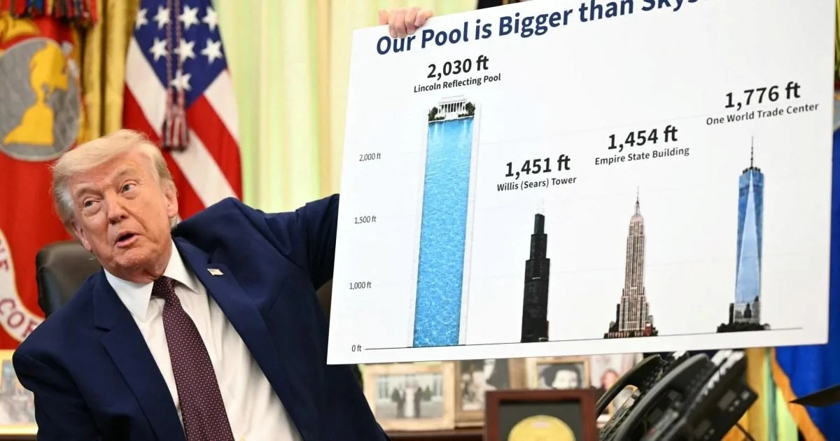 Trump Compares Reflecting Pool to Skyscrapers in Odd Post
