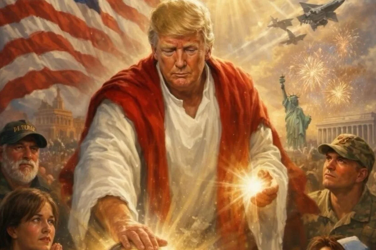 Trump claims deleted AI image of him as Jesus was actually a doctor