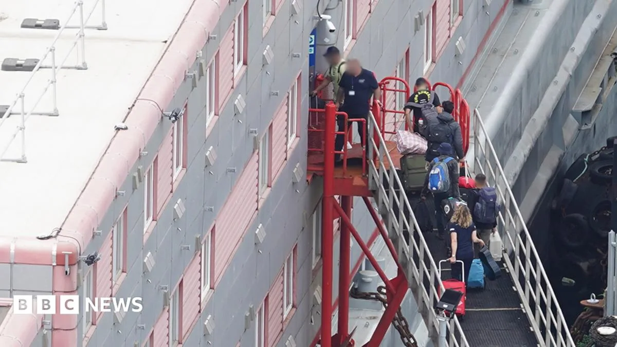First Asylum Seekers Board Bibby Stockholm Barge in Dorset Amid Controversy