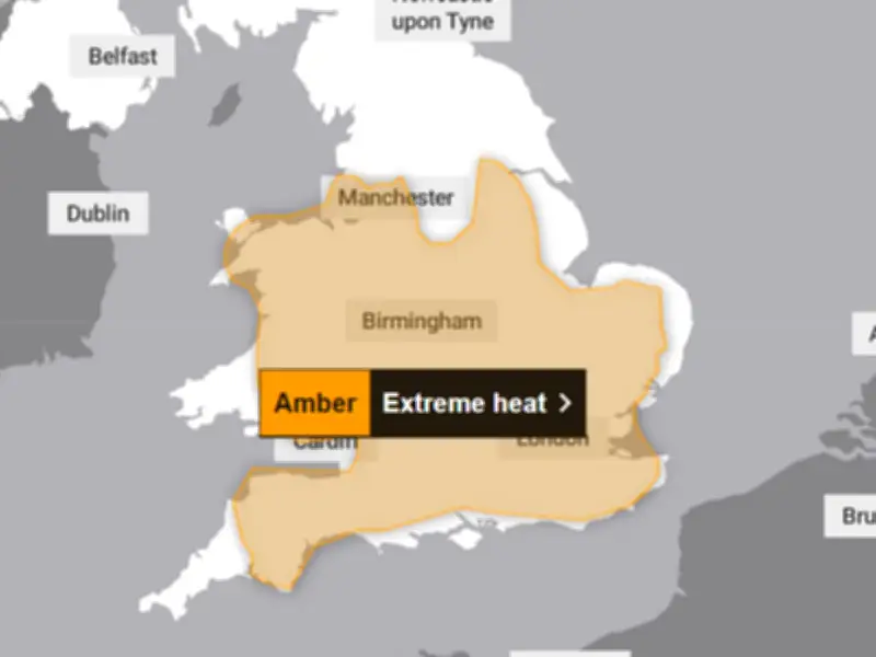 UK Heatwave: Met Office Issues Danger to Life Warning for 90 Areas