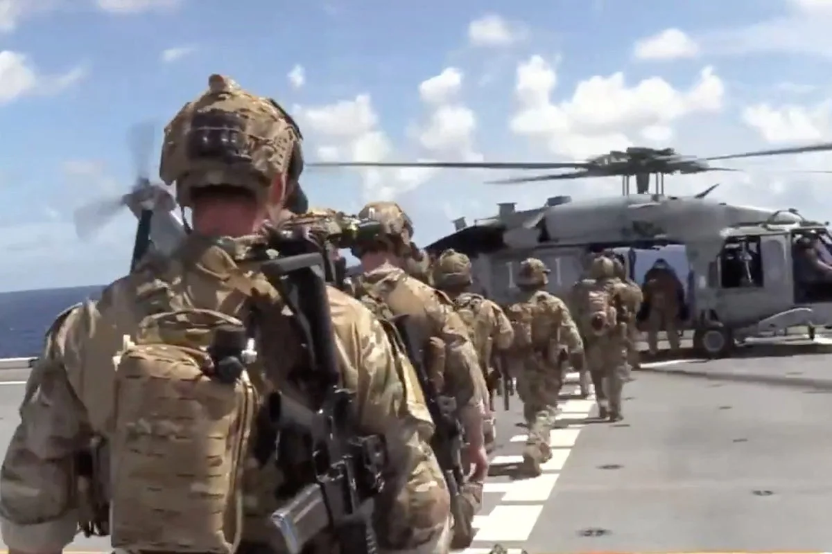 US Forces Board Sanctioned Tanker in Indian Ocean