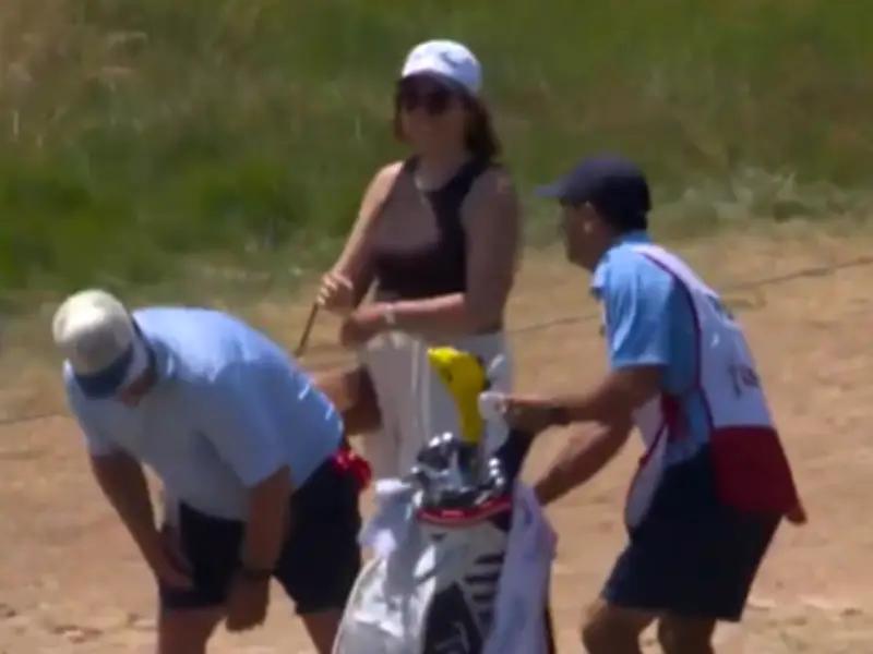 US Open Teen Miles Russell Gives Dad Unforgettable Father's Day Caddie Moment