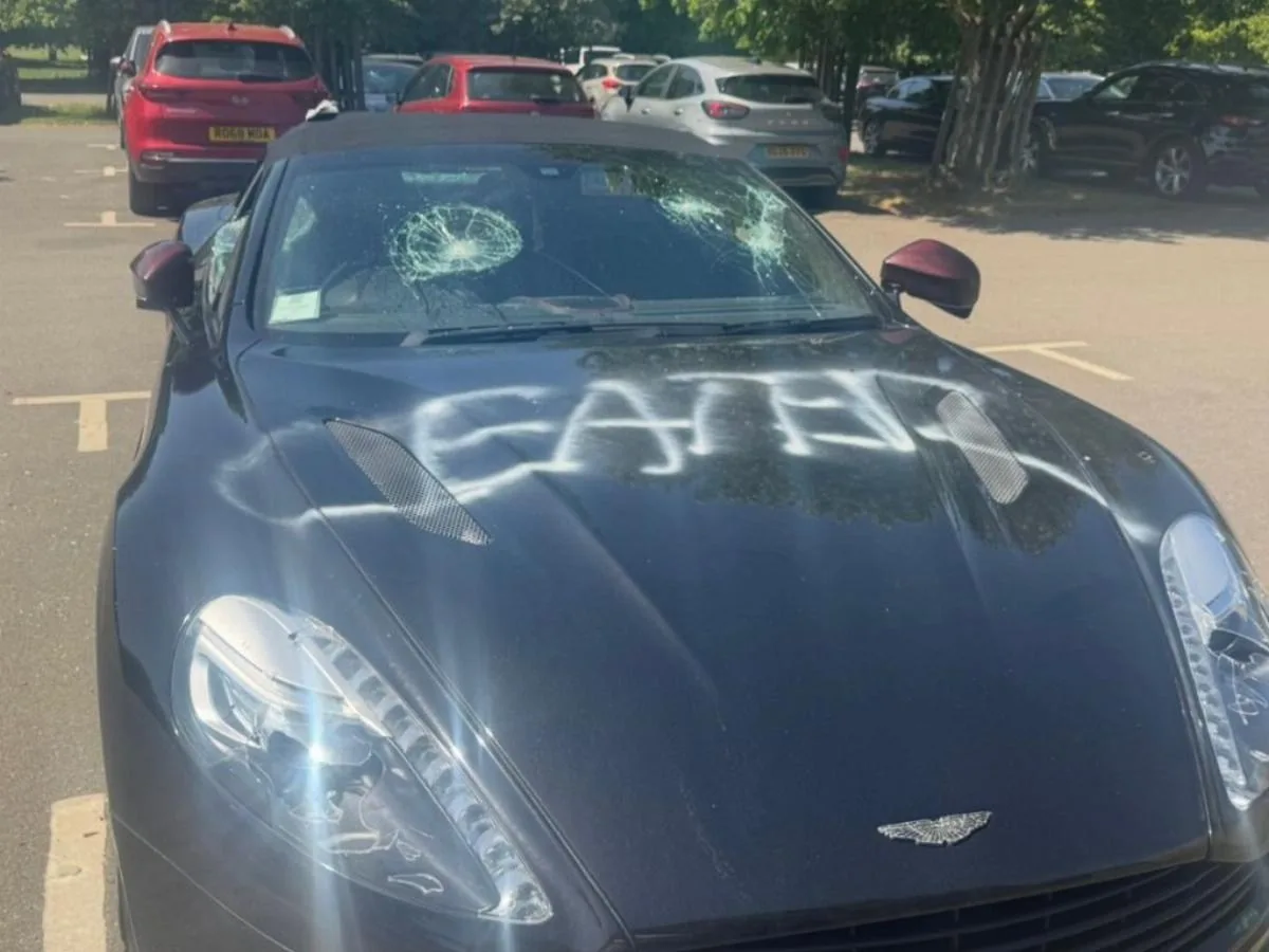 Vandal Smashes £200k Aston Martin, Sprays 'Cheater' on Bonnet