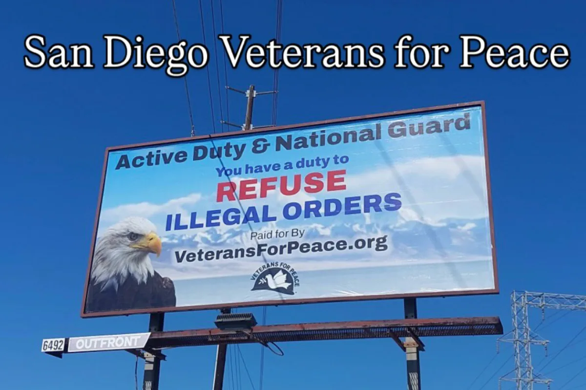 Veterans Billboard Urges Military to Reject Illegal Orders