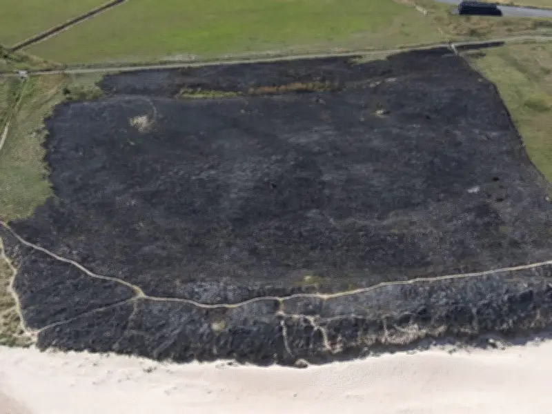 Wildfire Aftermath at Druridge Bay: Council Issues Urgent Warning