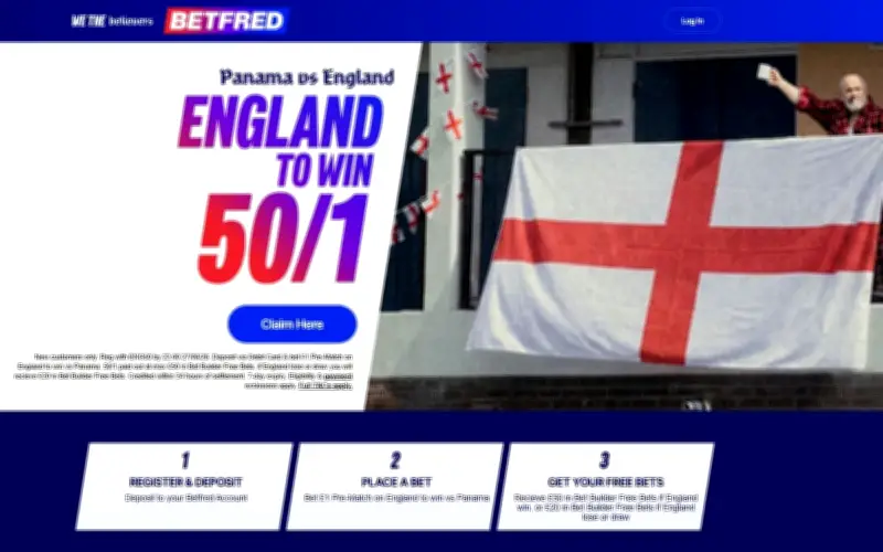 World Cup Offer: England 50/1 to Beat Panama with Betfred