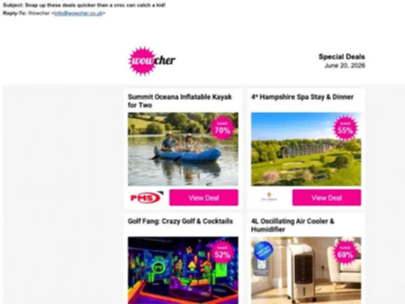 Wowcher Apologises for 'Croc Can Catch a Kid' Email After Boy, 3, Attacked