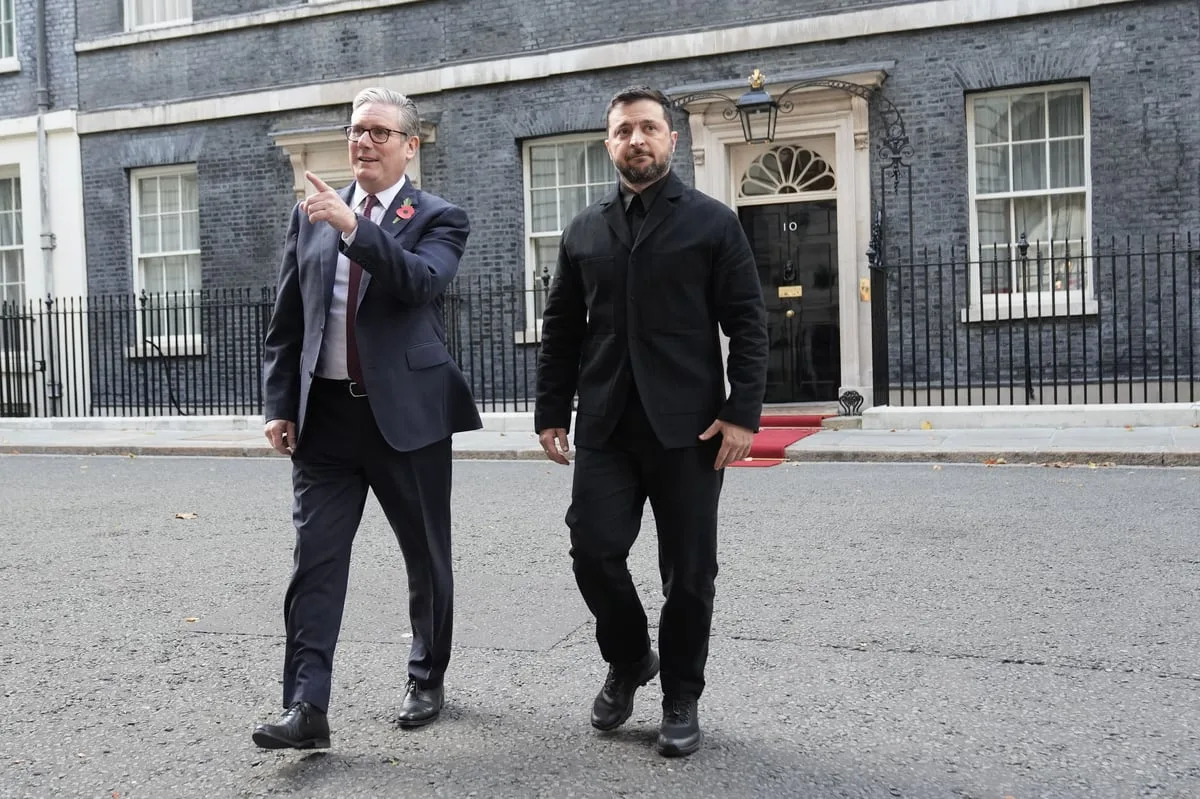Zelensky in London for defence talks with Starmer and NATO allies
