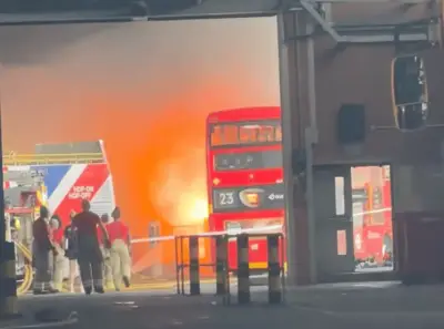 Bus Fire Engulfs Westbourne Park London Depot, No Injuries Reported