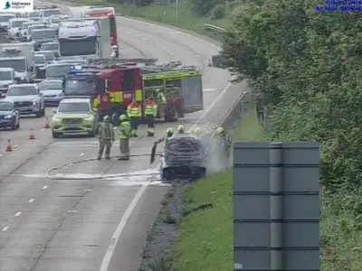 M25 Fire Causes Major Delays: Traffic Held Near Enfield
