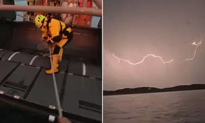 Paddleboarder and Dog Rescued from Cliff During Lightning Storm