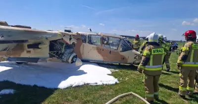 Pilot walks away after plane snaps in half during emergency landing in Poland
