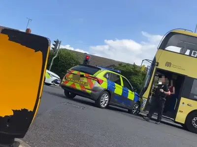 Police Car on 999 Call Crashes with Bee Network Bus in Stockport