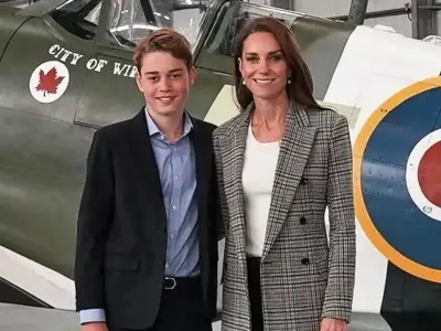 Prince George nearly as tall as Kate Middleton in RAF visit video