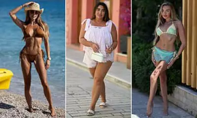 Towie Stars Amber Turner and Ella Rae Wise Sizzle in Bikinis on Albania Beach Filming
