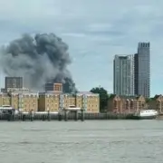 100 firefighters battle huge Bermondsey recycling centre blaze
