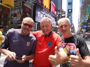 England Fans Take Over Times Square Ahead of World Cup Match vs Panama