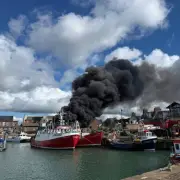 Huge Fire at Arbroath Harbour Engulfs Fishing Creels