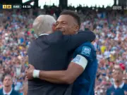 Kylian Mbappe hugs France boss Didier Deschamps after goal following mother's death