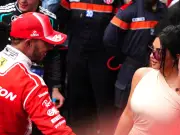 Lewis Hamilton blows kiss to Kim Kardashian, sprays her with champagne at Monaco GP