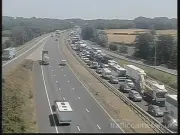 M56 Westbound Delays After Vehicle Fire, Two Lanes Closed
