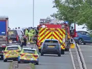 Three hospitalised after multi-vehicle crash in Moreton involving van and two motorbikes