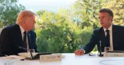 Trump Struggles to Speak During Macron Meeting, Hides Right Hand