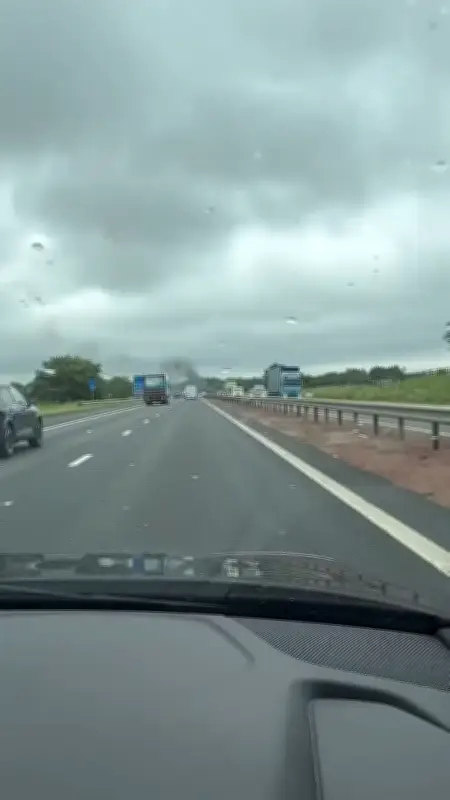 Car Blaze on M8 Near Shotts Engulfs Vehicle, Emergency Crews Respond