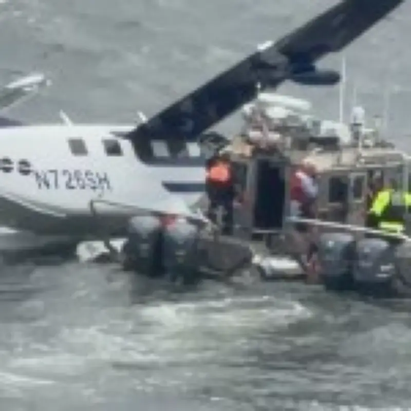 Plane Crashes Into East River, Eight Rescued in New York City