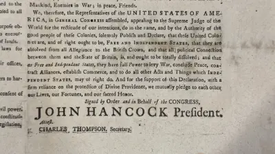 Volunteer Unearths Rare US Declaration of Independence Copy in UK